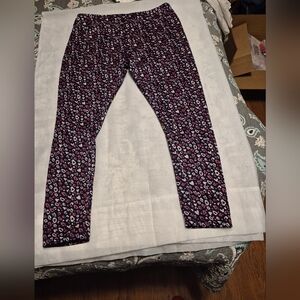 Serra Navy Leggings with Pink and Cream Leopard Print